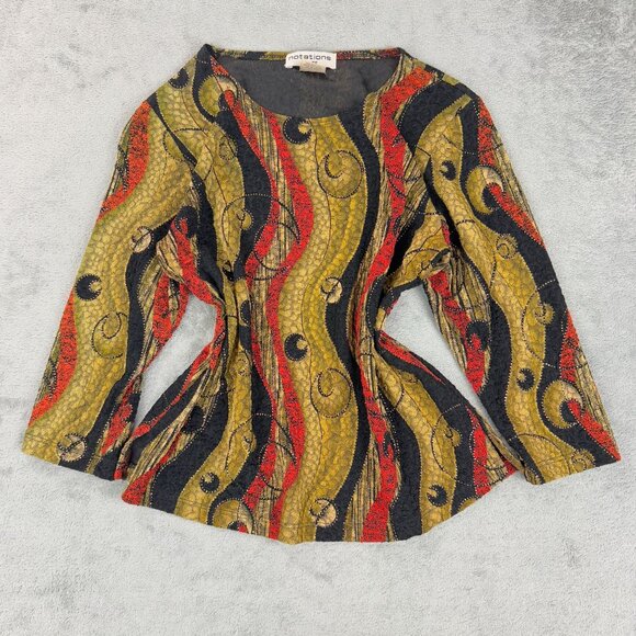 Vintage Notations Petite S Whimsigoth Celestial Moody Shirt Stretch Y2K USA Made - Picture 1 of 8